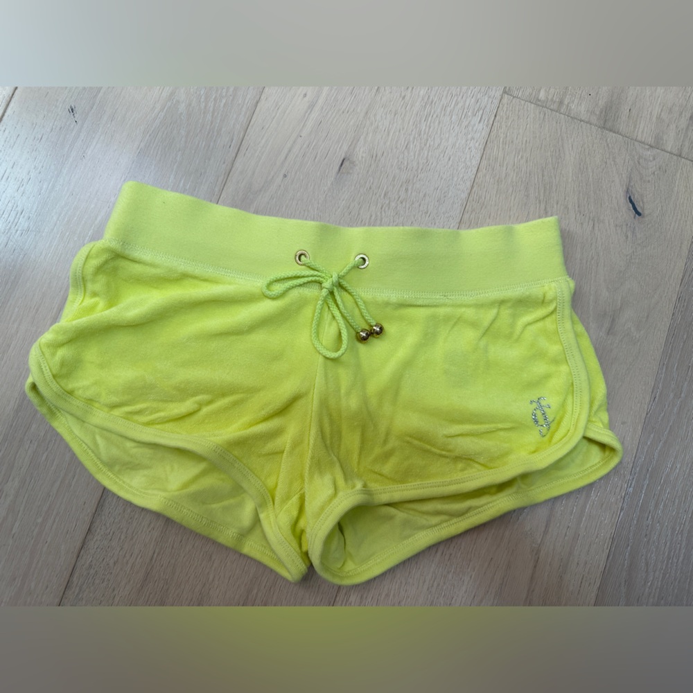 Juicy Neon Yellow Drawstring Lounge Shorts